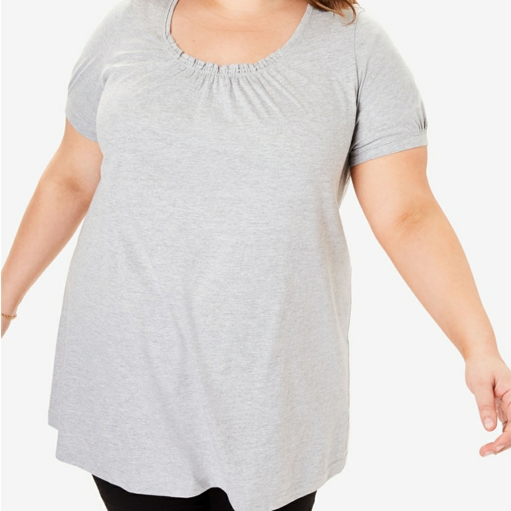 Plus size 4x grey tunic short sleeve